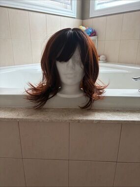 Chestnut Brown Layered Wig with Side Bangs